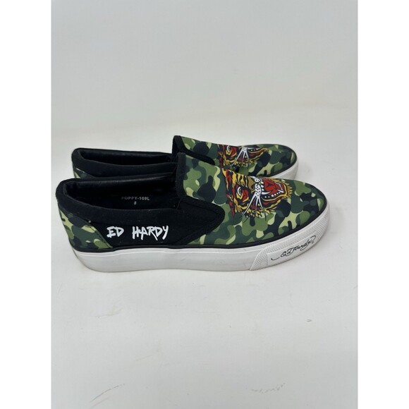 Ed Hardy LOWRISE Kids Canvas Top Fashion Sneakers Shoes - Picture 1 of 6